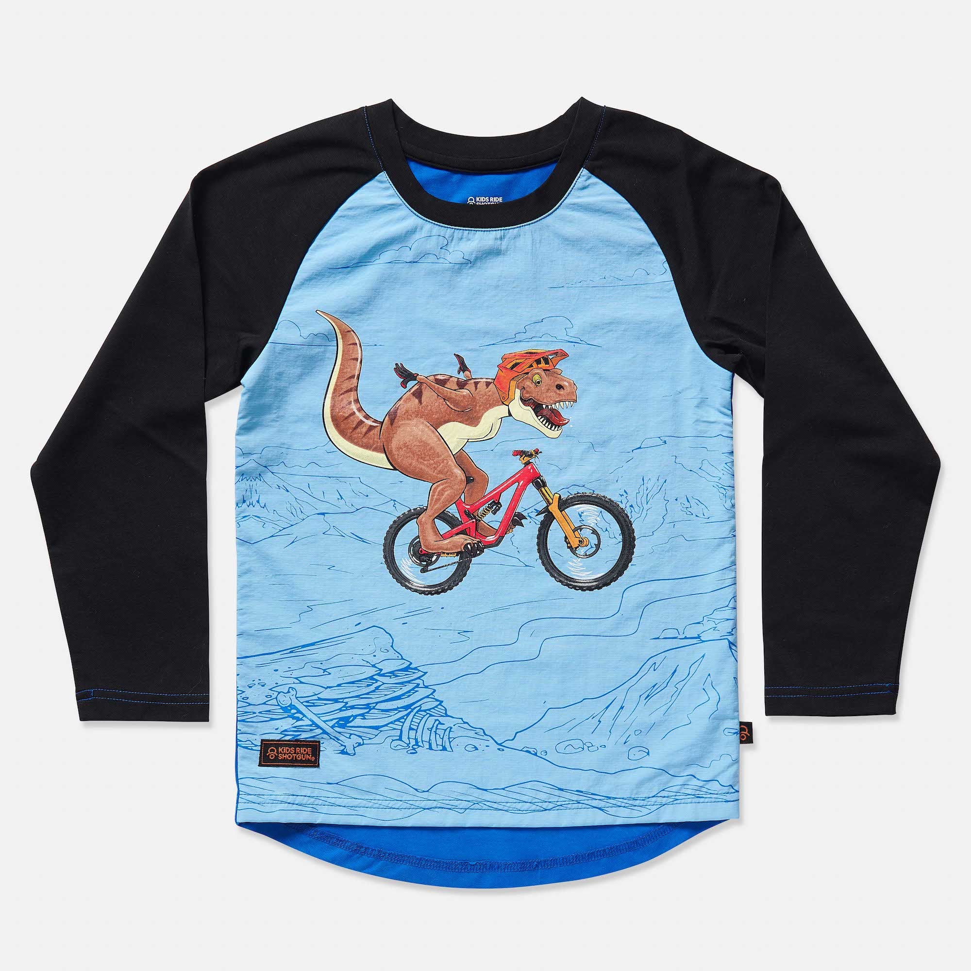 mountainbike shirt kinder DIALLED DINO WINDPROOF KIDS MTB JERSEY – Kids Ride Shotgun USA